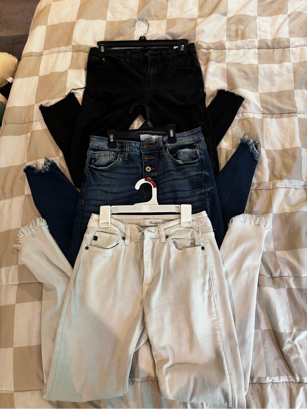 KanCan Three-Pack Ankle Jeans in Black, Dark Blue & Light Blue